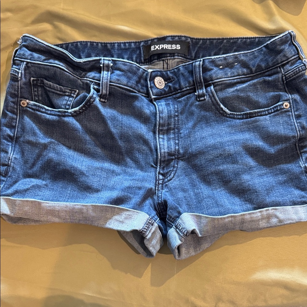 Express Women's Dark Blue Jean Shorts